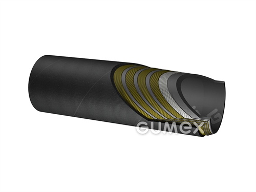 Hydraulická hadica FLEXOR 4SP, 9,5/21,4mm, 445bar, NBR/NBR, bandážovaná, 4x oplet drôtom, -40°C/+100°C, čierna